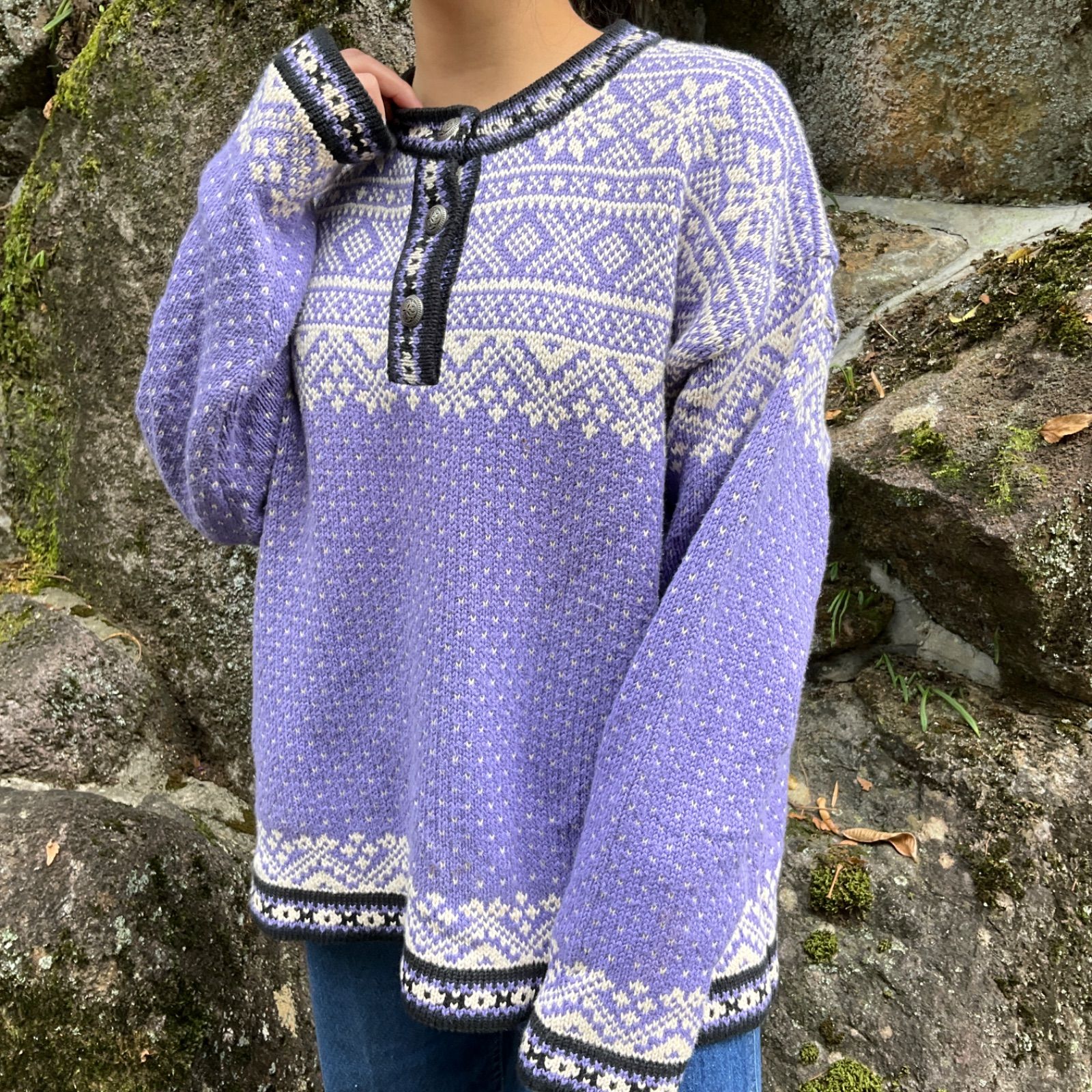 L.L.Bean エルエルビーン 総柄 チロル ニットセーター 古着 L.L.Bean エルエルビーン 総柄 チロル ニットセーター 古着