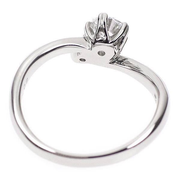 Pt900 ダイヤ0.257ct/0.10ct 約5号 リング 約2.0g 鑑定書付 カット