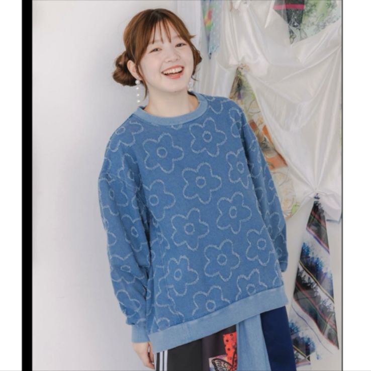 Scolar 花柄ジャガード織デニムプルオーバー
