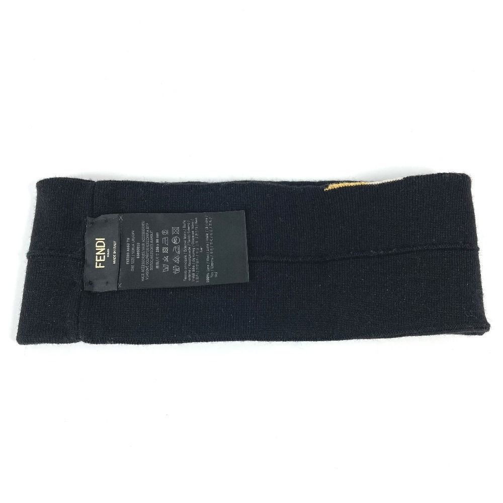FENDI フェンディ ヘアバンド 注文 ロゴ FXS385 ウール ブラック