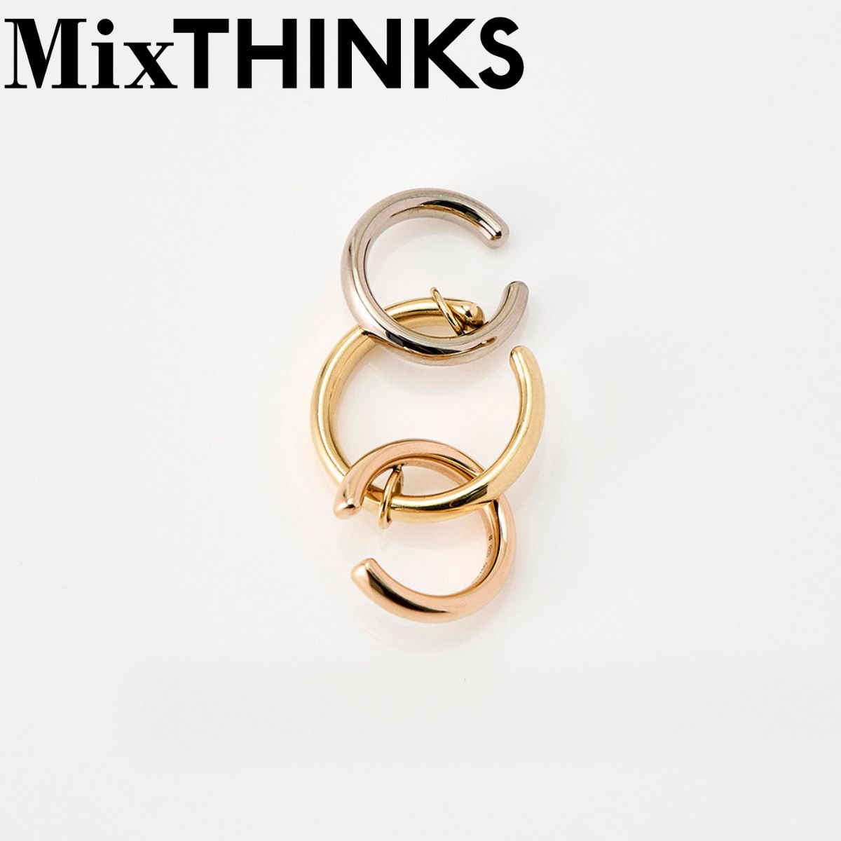 Cartier トリニティシングル イヤリング ゴールド 750PG 750YG 750WG