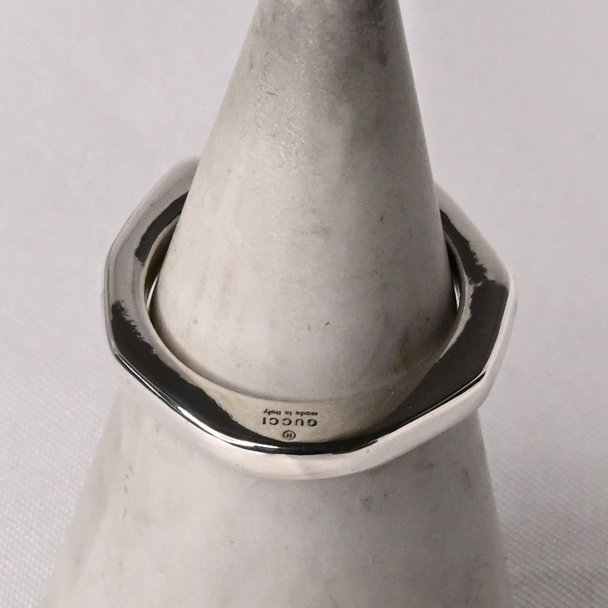 研磨済】90's オールドグッチ GUCCI オクタゴン ナット リング 指輪 13