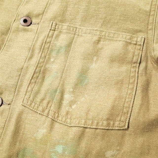 RRL 22SS ペイントスプラッター リネンコットン ショップコート RRL 22SS ペイントスプラッター リネンコットン ショップコート