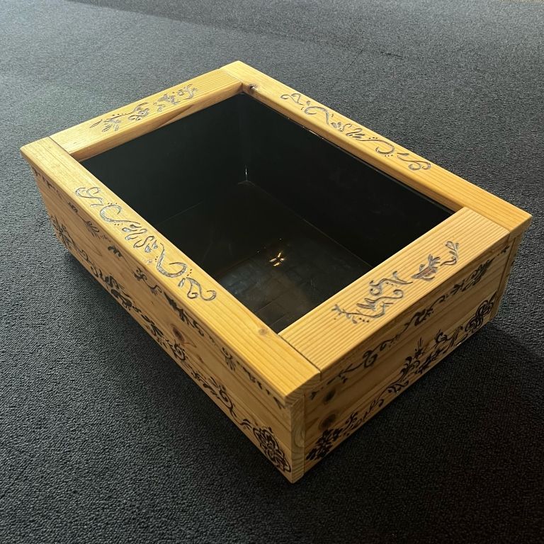 NV13ボックス用木枠 ウッドバーニング装飾