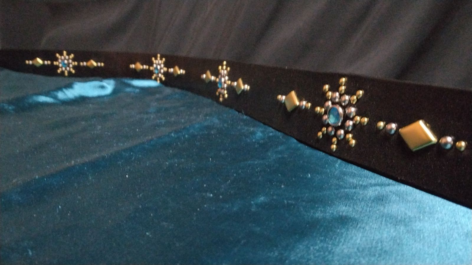 さか昭南ベンズレザースタッズベルト　アクアブルー 昭南ベンズレザースタッズベルトニッケル&ブラス アクアブルー - メルカリ