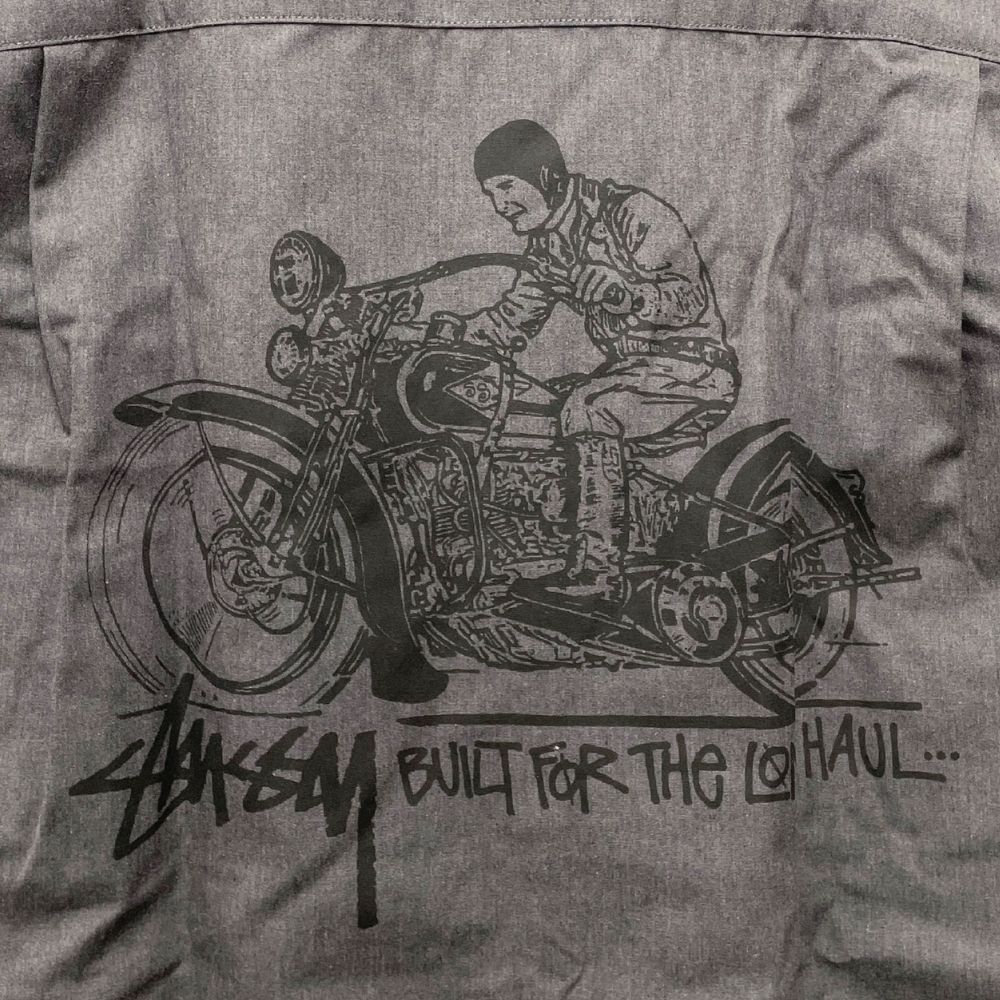 STUSSY ステューシー KNUCKLED WORK SHIRT バイク プリント