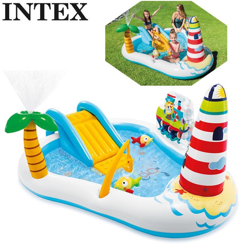 INTEX(インテックス) プール すべり台付 フィッシング ファン プレイ センター 218cm×188cm×99cm 57162NP 新品 送料込 即発送【サードウェイブ ゴルフ＆スポーツ メルカリShops店】