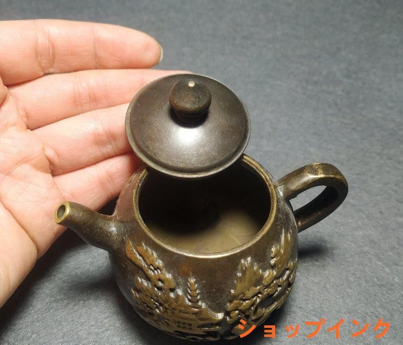 大野芳光 唐銅製菓子器 立ちウサギ