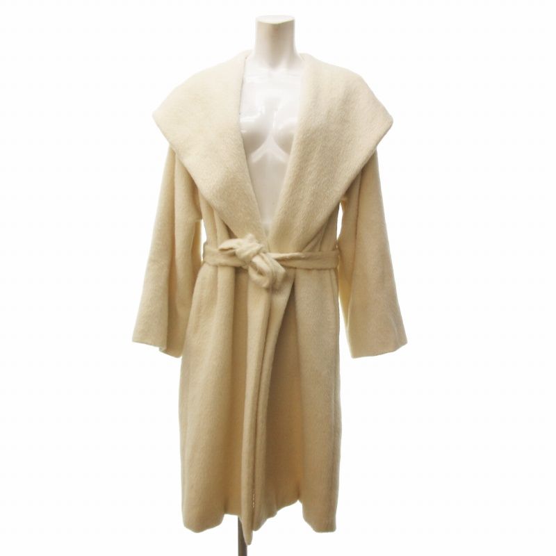 マックスマーラ【38】クチートアマーノ/ベルテッドショートコート 白