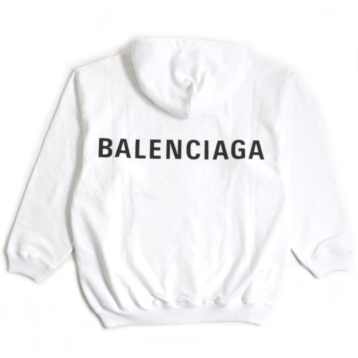 未使用品▽19AW BALENCIAGA バレンシアガ 556143 バックロゴプリント プルオーバーパーカー/フーディ ホワイト M メンズ  タグ付き - メルカリ