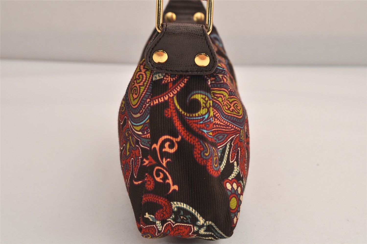 ETRO Embroidered handbagエトロ(美品) 美品】ETRO エトロ レザー