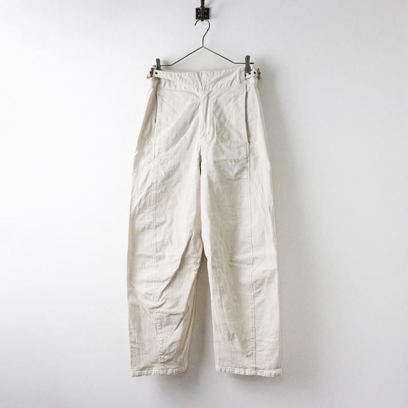 定価33000円 2025AW レキップ YOSHIKO KRIS-WEBB×L EQUIPE 10ozホワイトデニムパンツ 38 オフホワイト|ハイウエスト 2400014564242