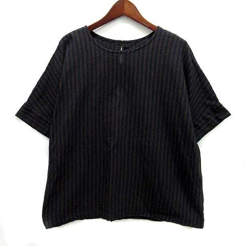 石見銀山 群言堂 綿キャッチングワッシャー セットアップ プルオーバー パンツ 紺 茶 ネイビー ブラウン 2025夏