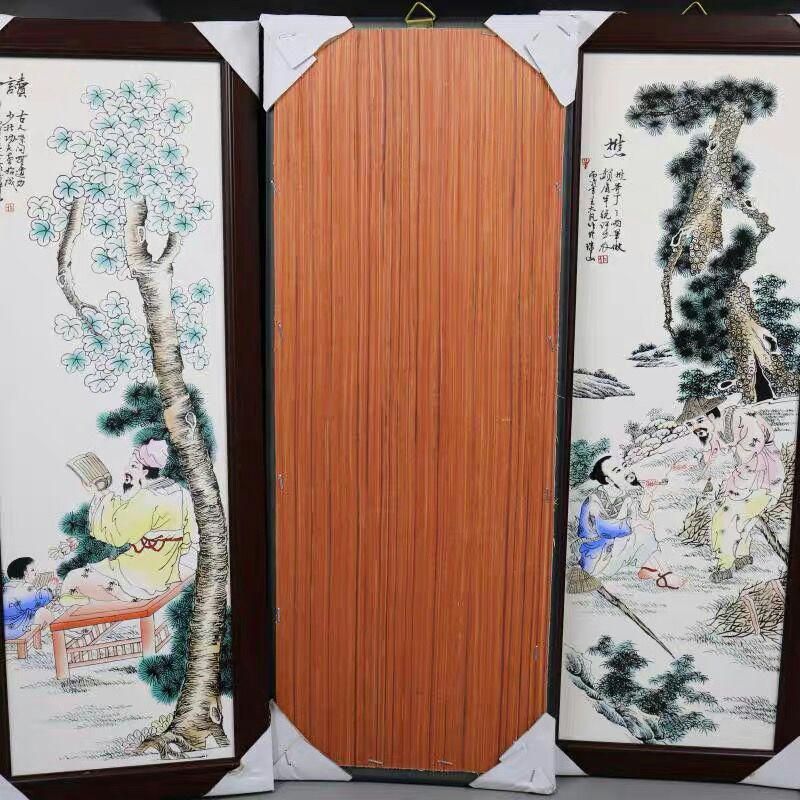 パステルの人物の物語磁器板のセット現代の模造品の装飾磁器壁画の挂け 
