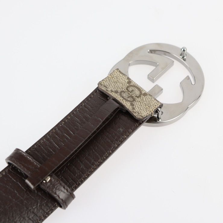 GUCCI グッチ ベルト 114984 GGスプリームキャンバス レザー ベージュ