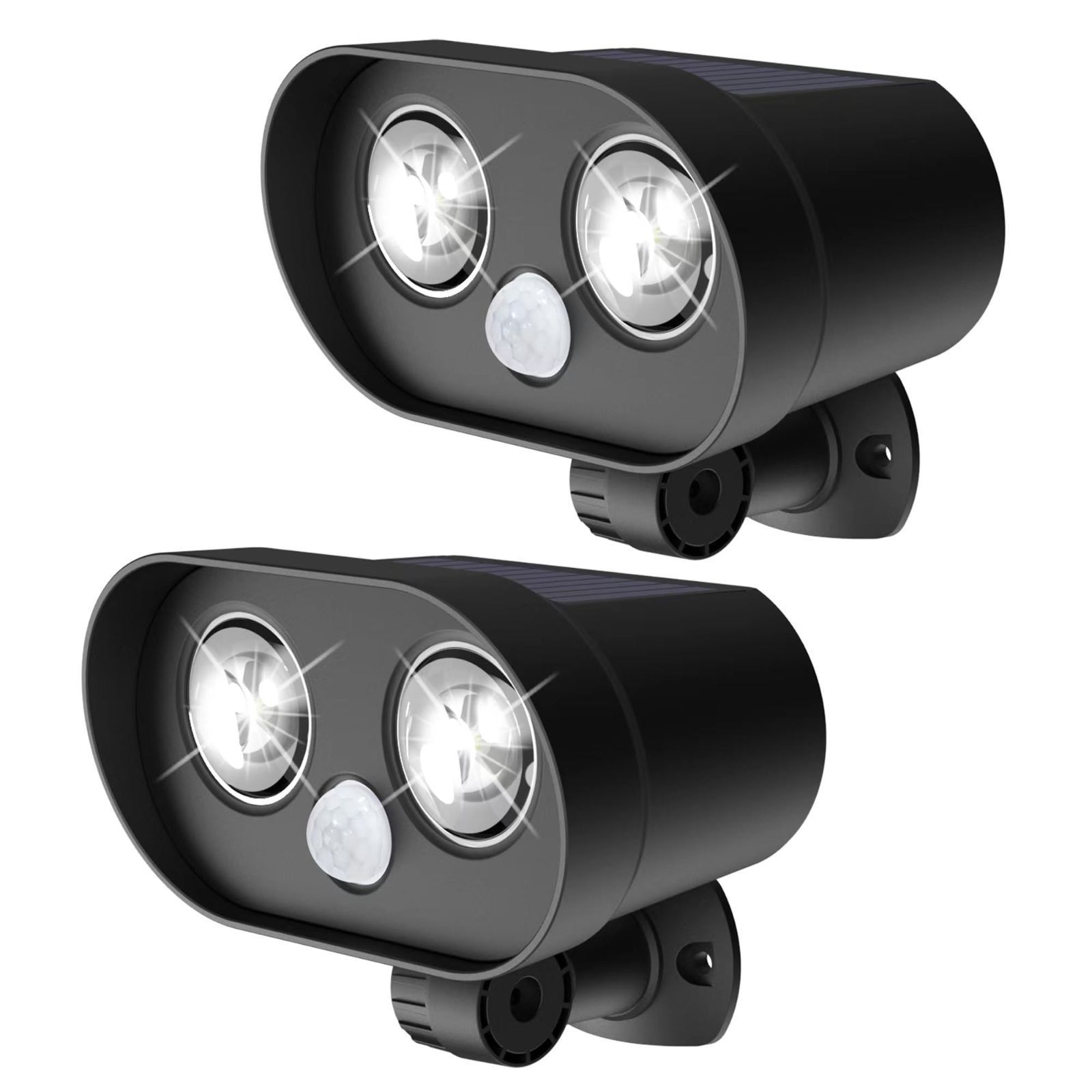 NICLVY 人感センサーライト 屋外 ソーラー防水IP65， ガーデンライト 玄関 照明 投光器， バイオニックフクロウの大きな目のスタイル， 自動オン/オフ， 点滅警告モード、人感常時点灯モード2