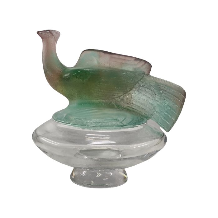 ドーム Daum クリスタル小物入れ 鳥 グリーン ドーム Daum クリスタル小物入れ 鳥 グリーン ドームクリスタル