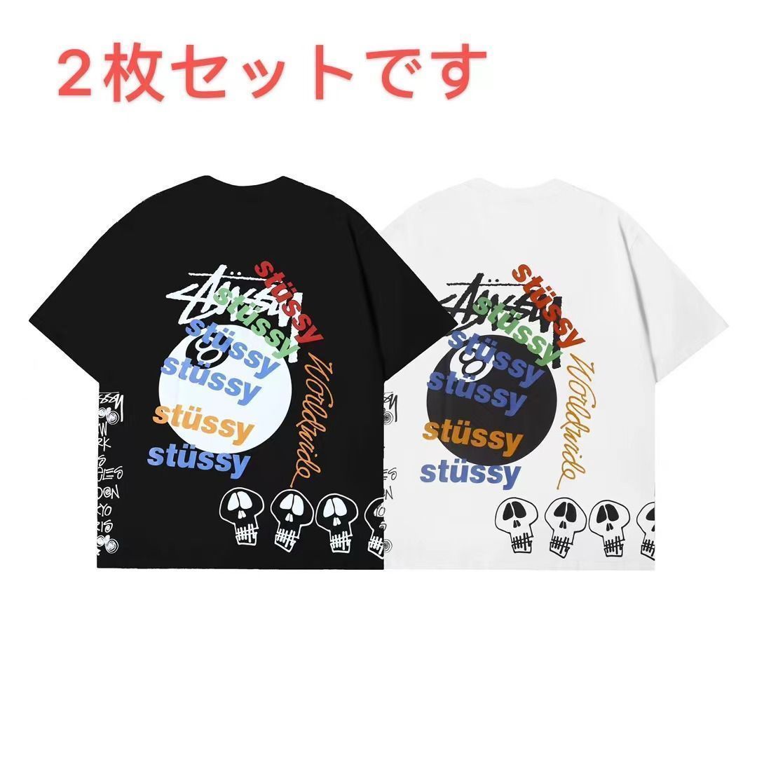 限定値下】ステューシー STUSSY STRAWBERRY TEE Tシャツ 男女兼用 黑+ 白 2枚 - メルカリ