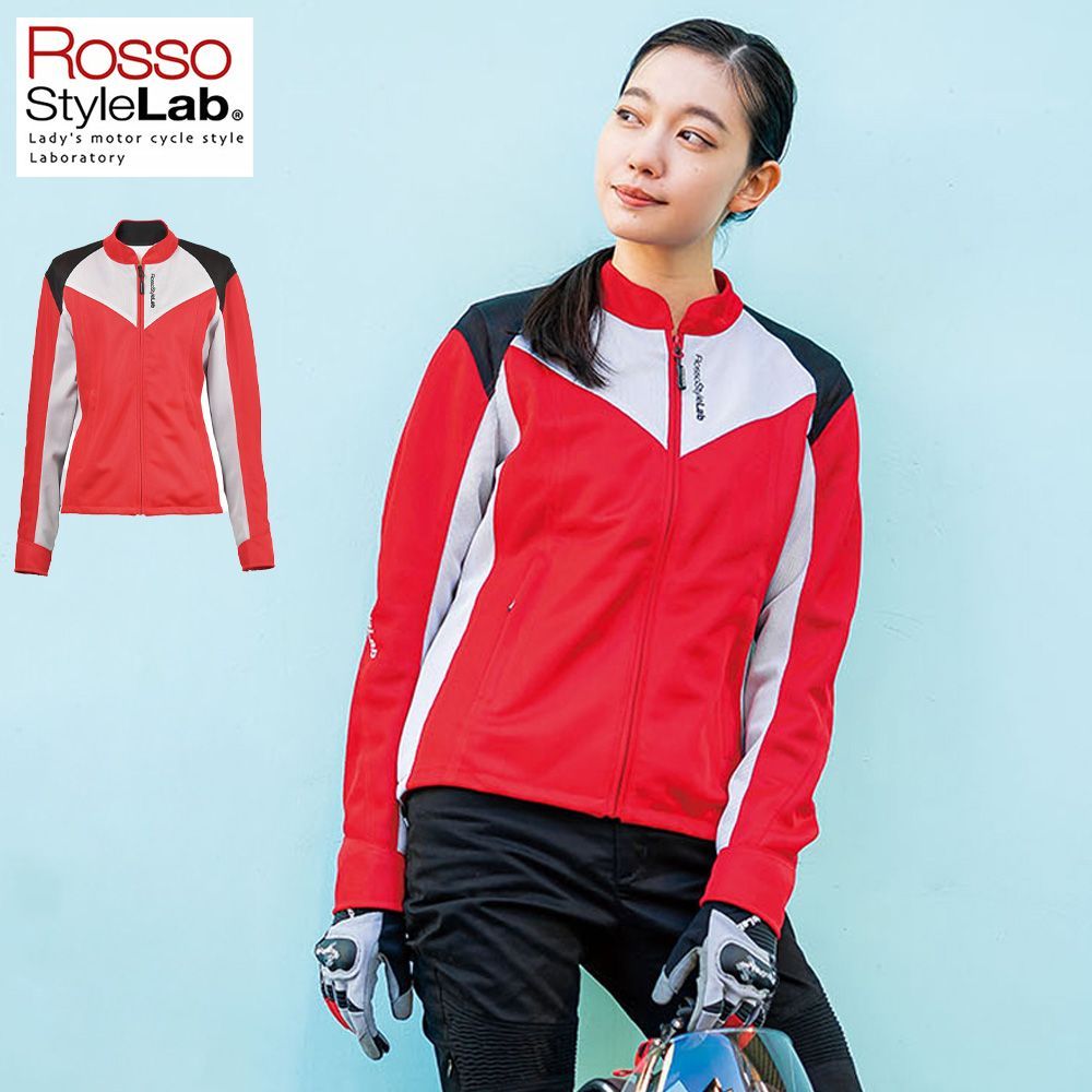 在庫限り 春夏 モデル レディース バイク用 ライダースメッシュジャケット 肩 肘 脊椎 胸部 プロテクター付属 Rosso StyleLab ロッソスタイルラボ 4サイズ ROJ-105 バイク 女性用 インナー プロテクター付き