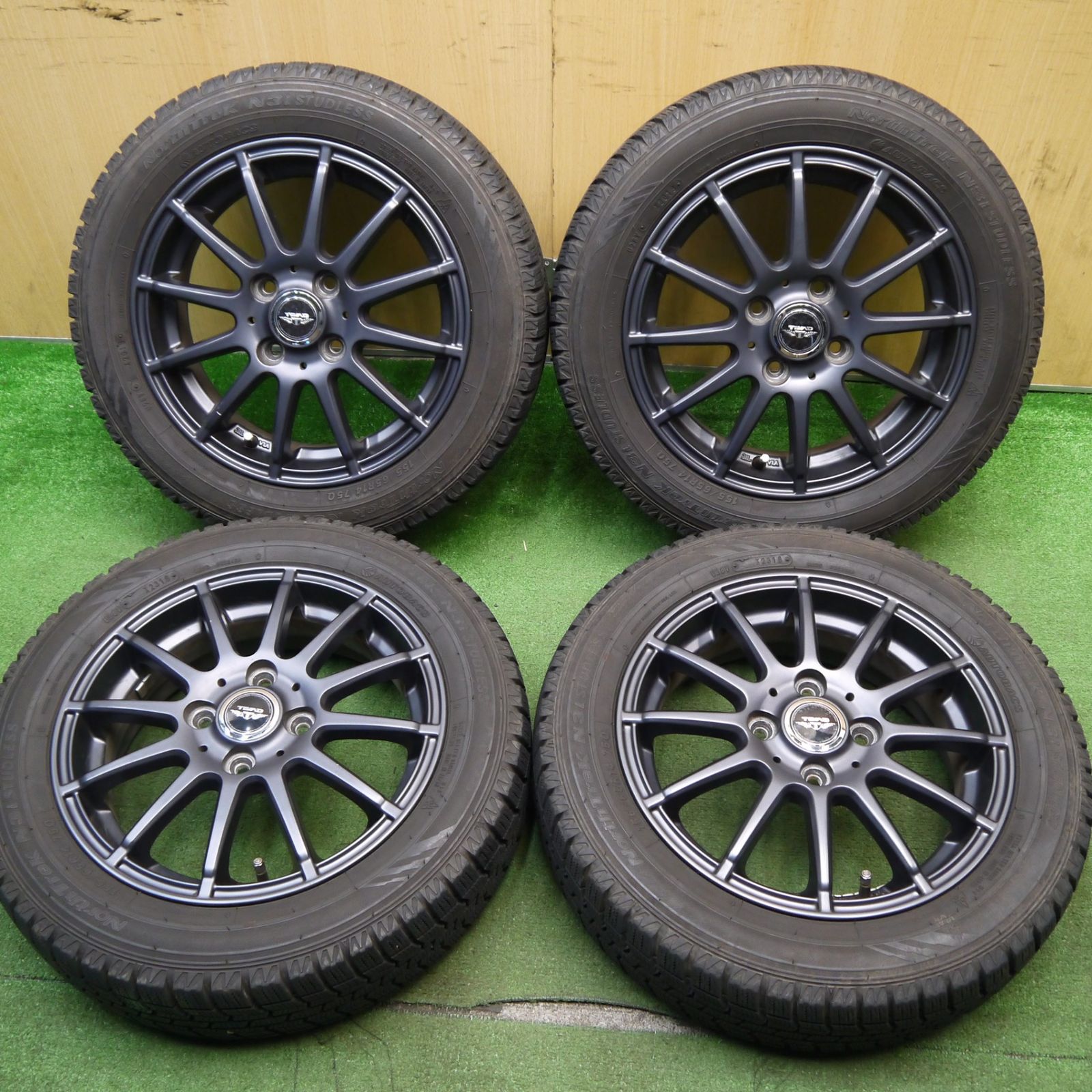 バリ溝 キレイ 9.5分以上 スタッドレス 155|65R14 オートバックス ノーストレック N3i TEAD テッド 14インチ PCD100|4H 5043003Hス