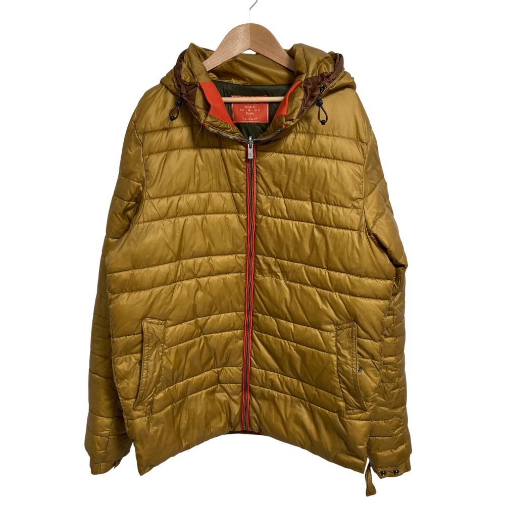 SCOTCH＆SODA スコッチアンドソーダ プリマロフト フーディー パテッドジャケット ブルゾン Lサイズ マスタード メンズ 古着