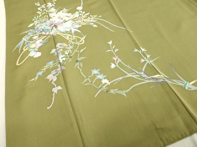 平和屋着物○本加賀友禅作家 岡本幸治 訪問着 飾花文 正絹 逸品