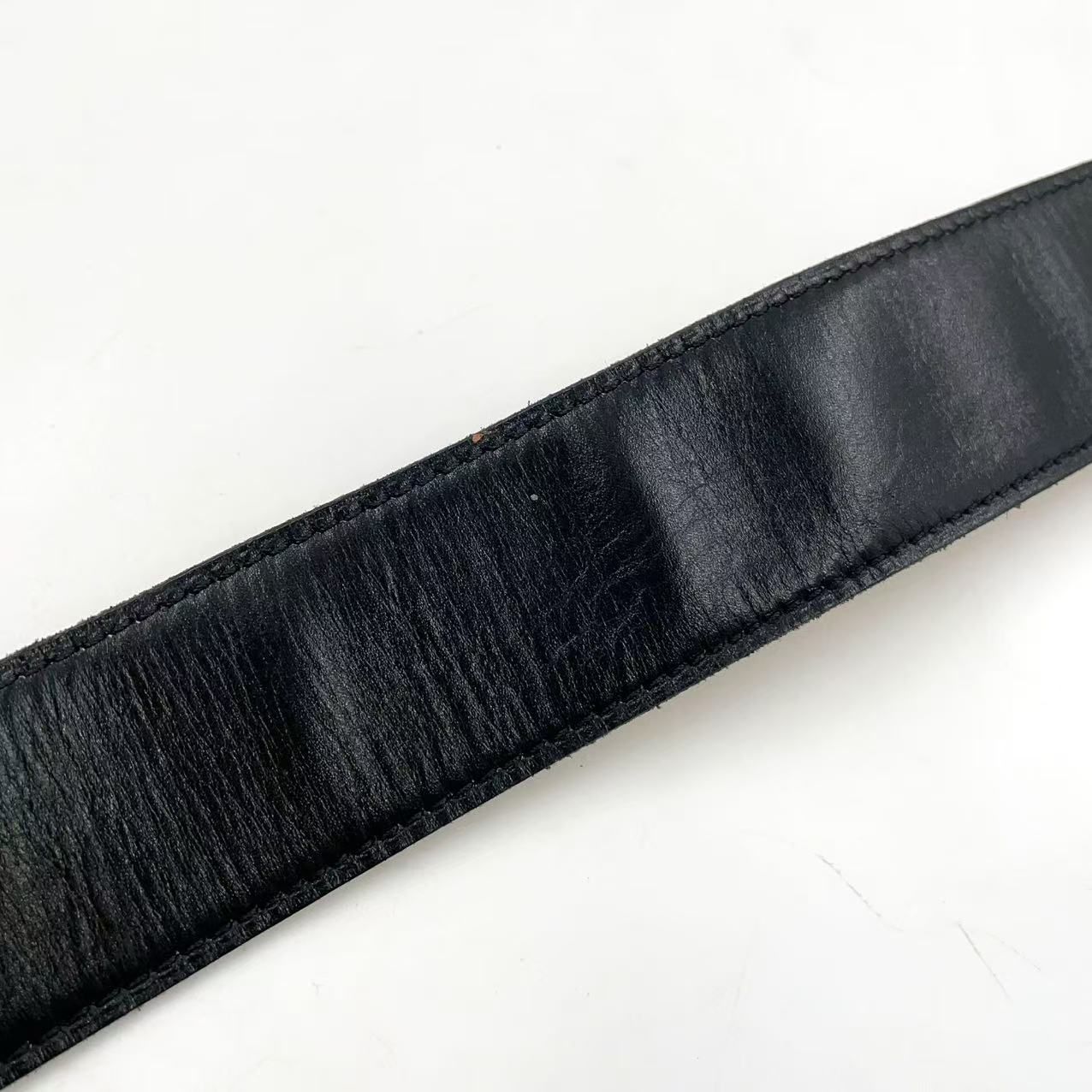 HERMES Hロゴ V刻印 レザー ブラック ベルト ゴールド - メルカリ
