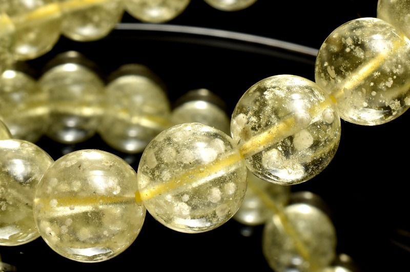 １点物 AAA クリストバライト内包 リビアングラス 10mm ブレスレット パワーストーン 天然石 _MB271