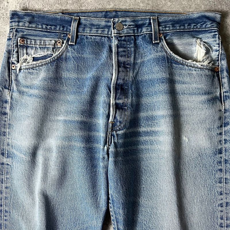 ヒゲ 00s Levis 501 ストレート デニム パンツ 36 32 / 00年代