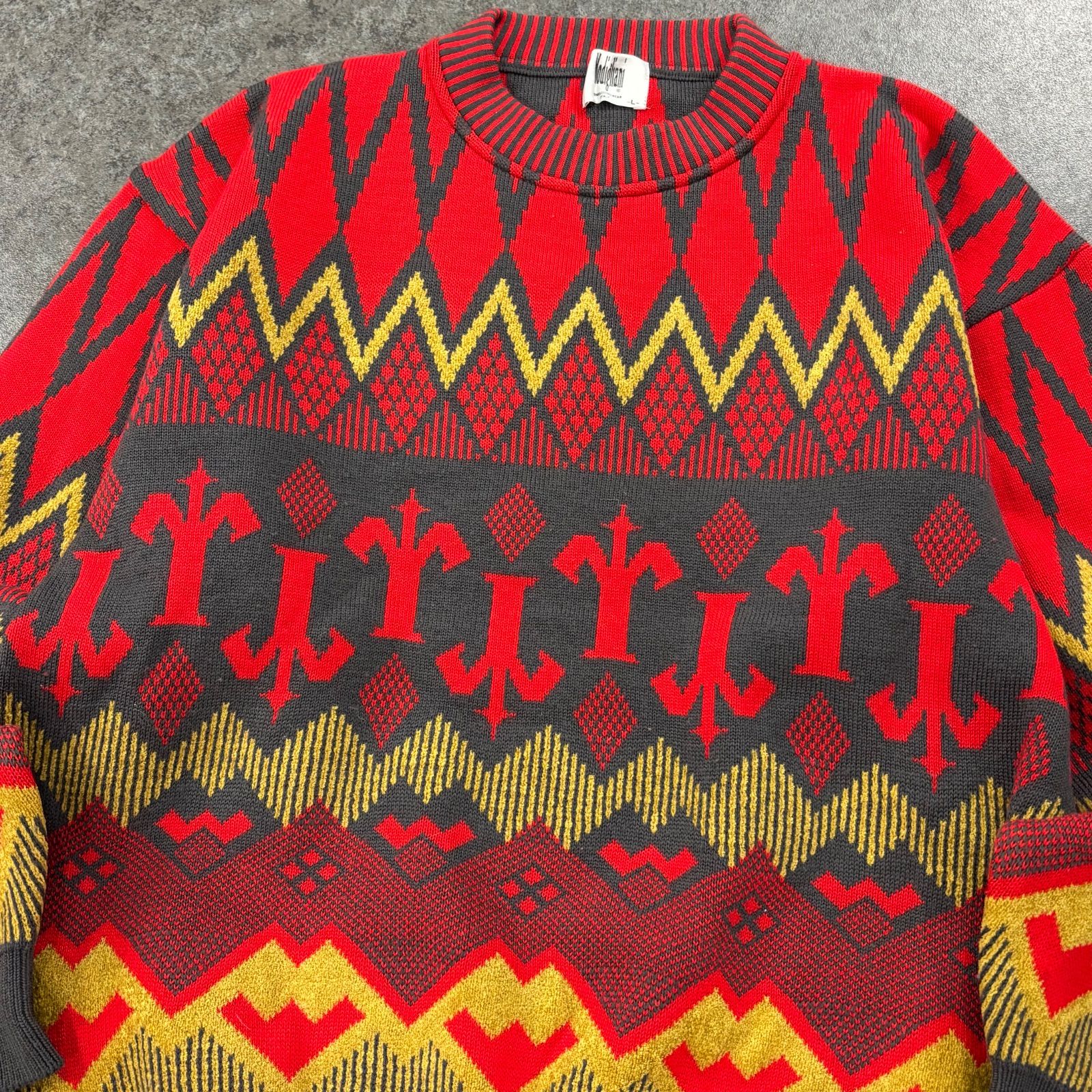 O1 90s Vintage Modigliani Multicolor 3D Sweater マルチカラー 