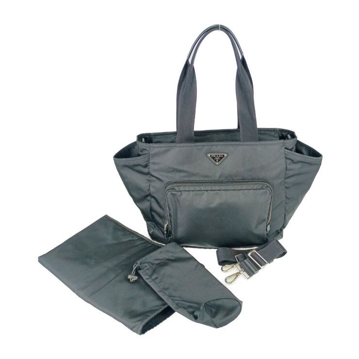 PRADA ネイビー ナイロン マザーズバッグ r400