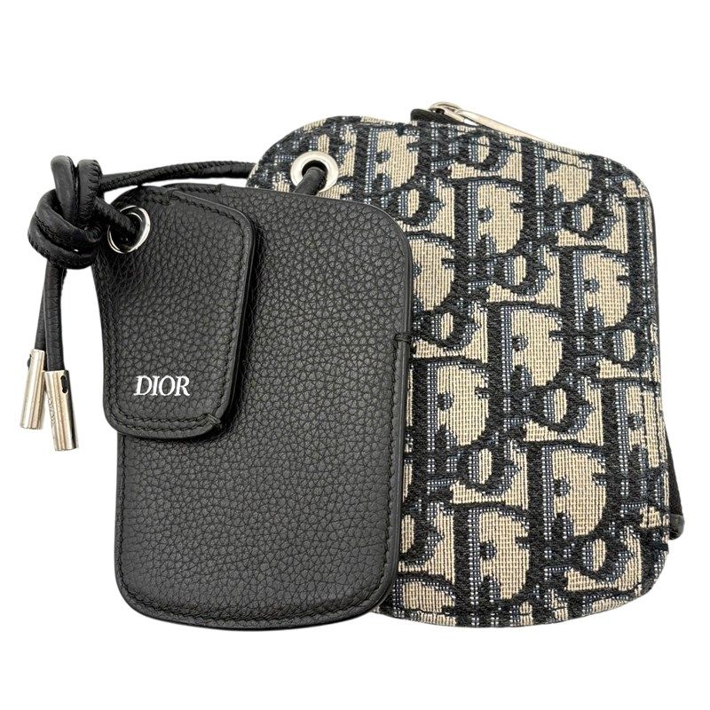 【美品】ディオール　コインケース　オブリーク　ジャカード　メンズ DIOR | ジップコインケース ディオール オブリーク ジャカード
