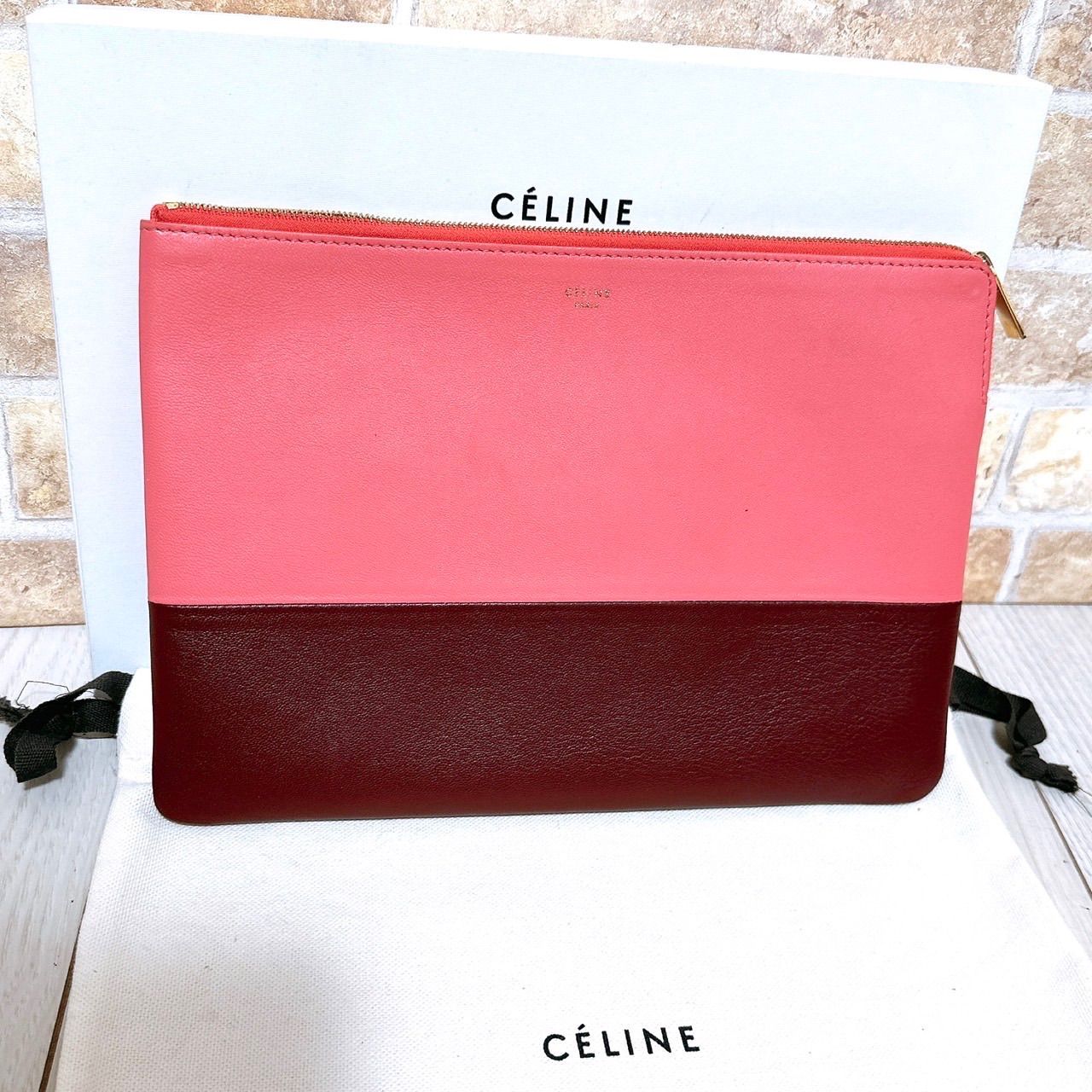 美品！セリーヌ クラッチバッグ バイカラー 幻 極美品 レアカラー