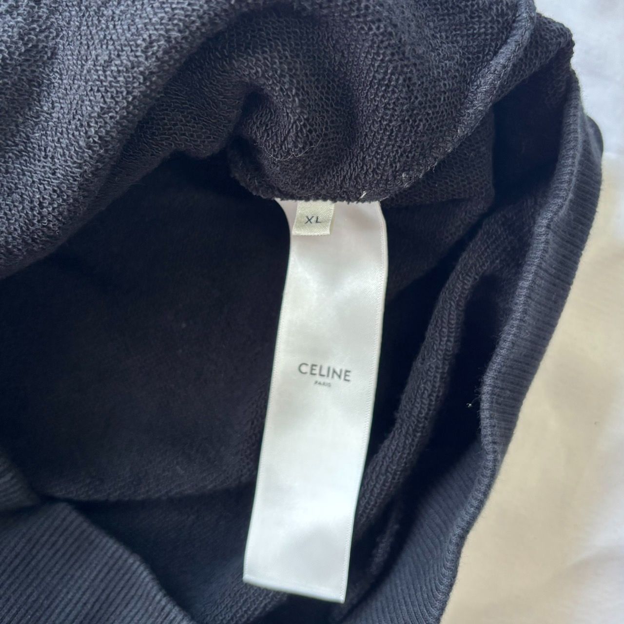 関税送料込み CELINE ルーズフーディー コットンフリース CELINE セリーヌ ルーズフーディー コットンフリース ブラック
