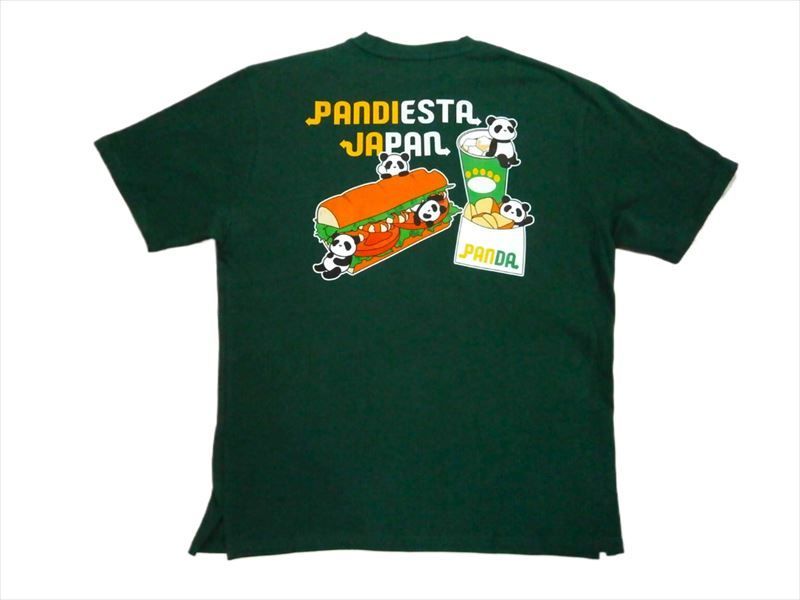 パンディエスタ 半袖 Tシャツ 554354 フレッシュサンド プリント ポケット付き パンダ グリーン