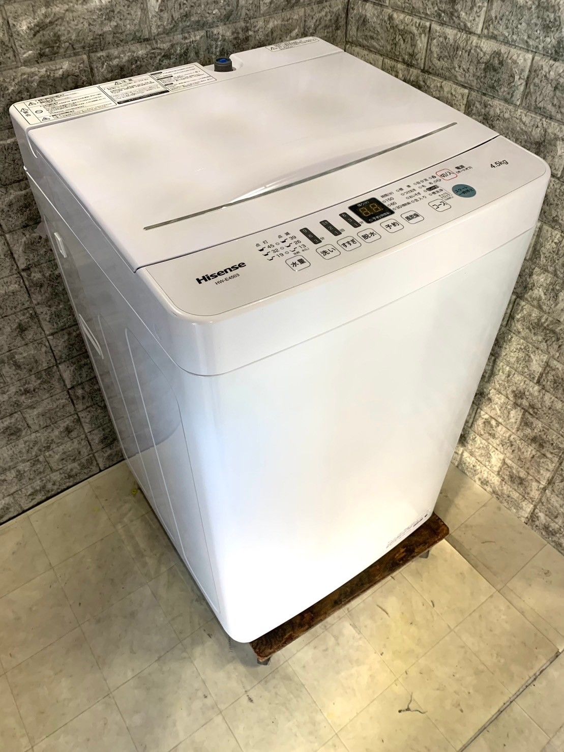人気ショップ HW-E4503 2021年製 ハイセンス2021年製4.5キロ洗濯機 洗濯機