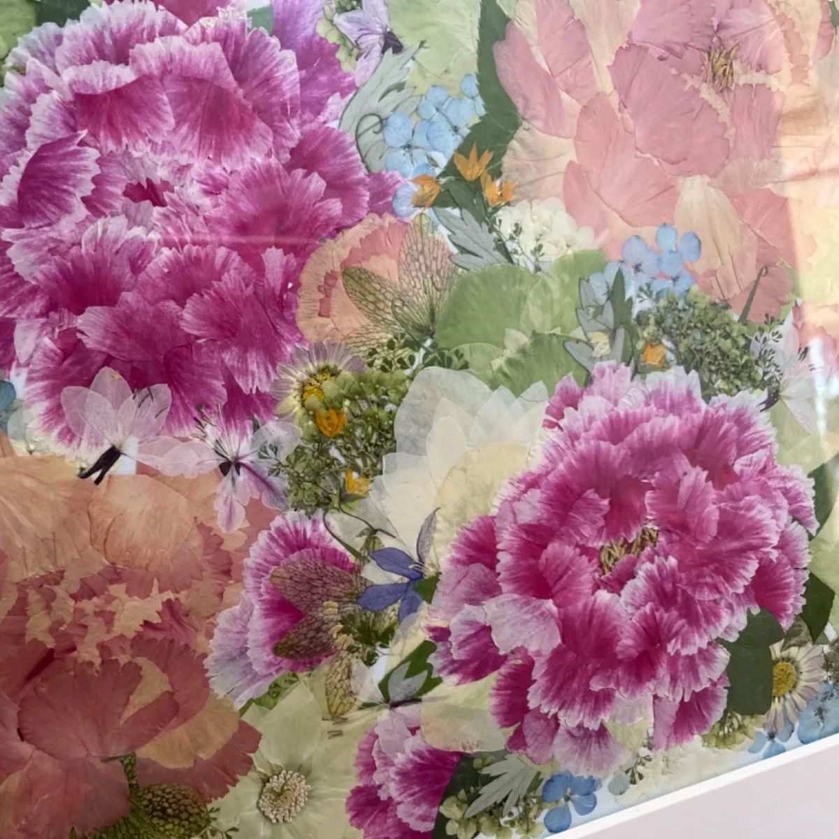 押し花アート　フラワーアート　インテリア 押し花アート インテリア絵画 絵画 牡丹 植物の絵画 アート 花の