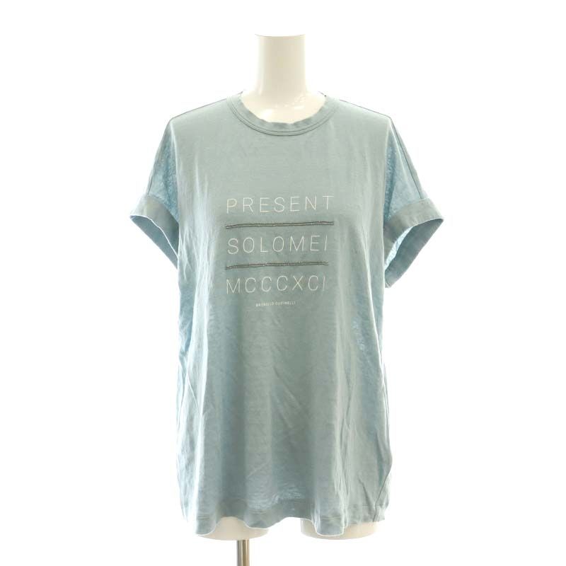ブルネロクチネリ カットソー Tシャツ 半袖 ラインストーン コットン S ブルネロクチネリ BRUNELLO CUCINELLI 半袖 ラインストーン カットソー