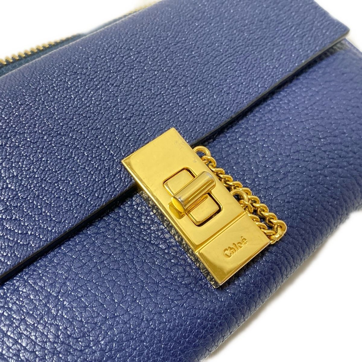 Chloe(クロエ) 長財布 ドリュー ダークネイビー ラウンド