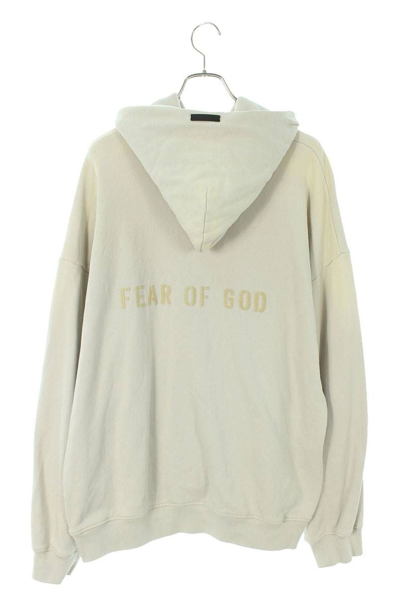 フィアオブゴッド FEAR OF GOD サイズ:XL SEVENTH COLLECTION  ヴィンテージ加工FGフロッキープリントプルオーバーパーカー(ベージュ)【829032】【FK04】【メンズ】bb223#rinkan*A