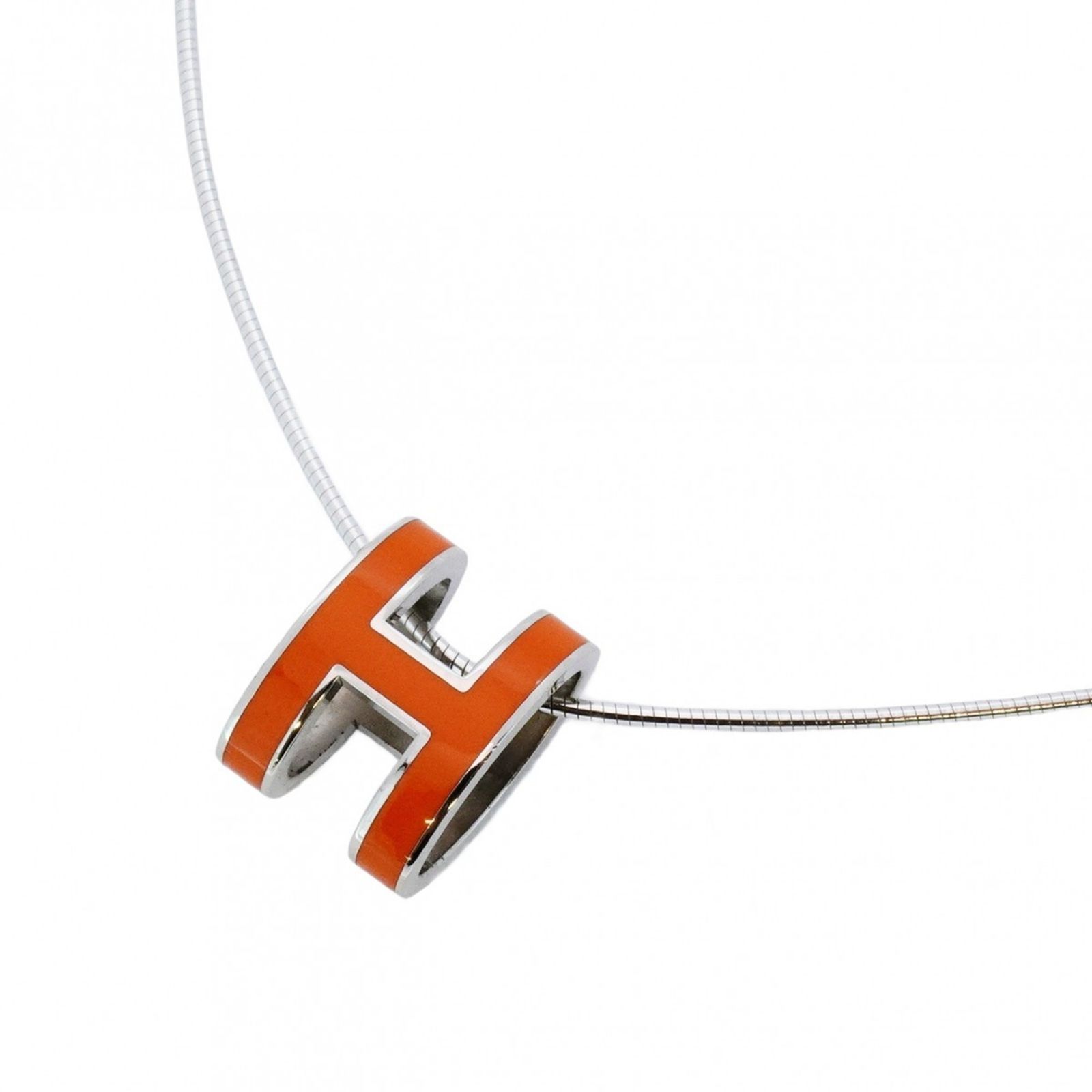 エルメス◆HERMES◆Collier Parade ネックレス メタル オレンジ エルメス(Hermes) エルメス ネックレス ポップH シルバー925