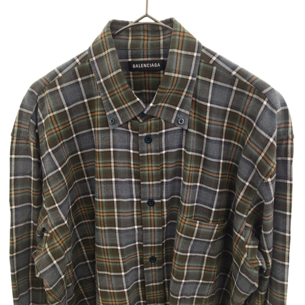 BALENCIAGA (バレンシアガ) 18AW Oversized Check Shirt バックロゴ 