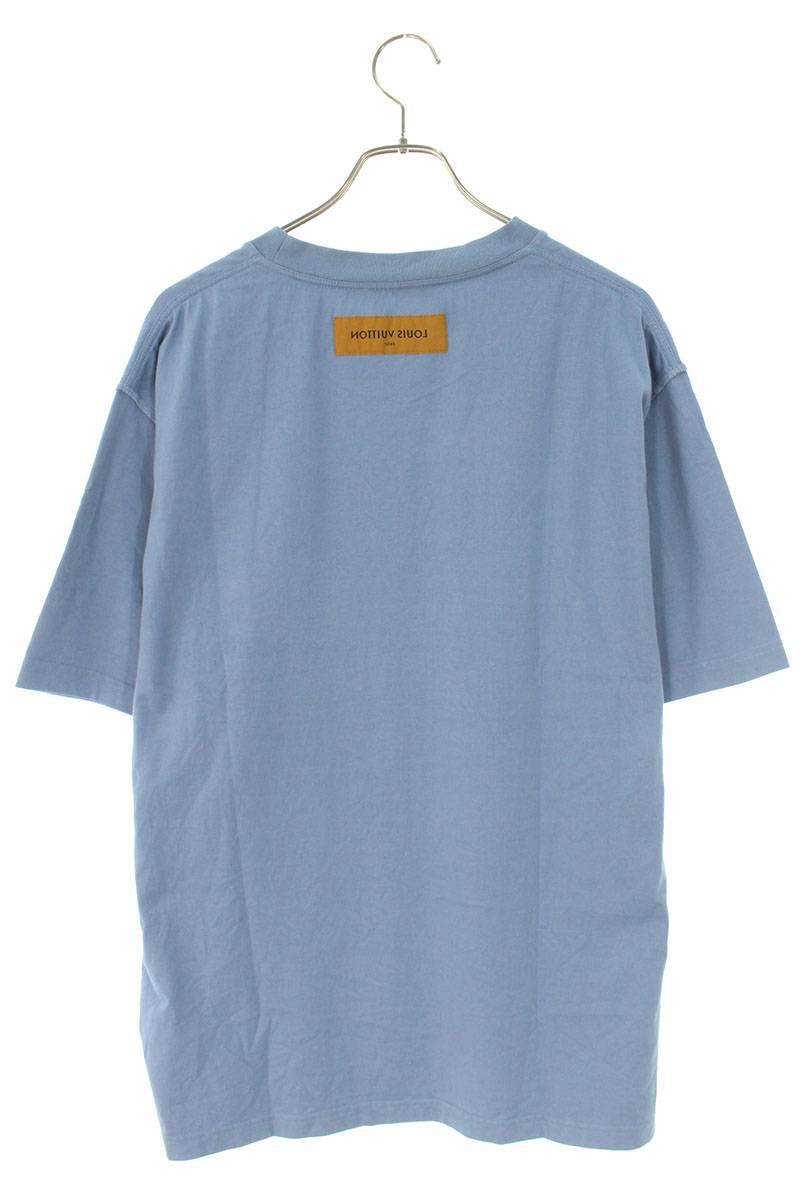 Louis Vuitton LV ロゴ Tシャツ エンボス RM232Q DT3 HNY55Y コットン100％ ライトブルー ブルー系 ルイ・ヴィトン Louis Vuitton LV ロゴ Tシャツ エンボス RM232Q DT3 HNY55Y コットン