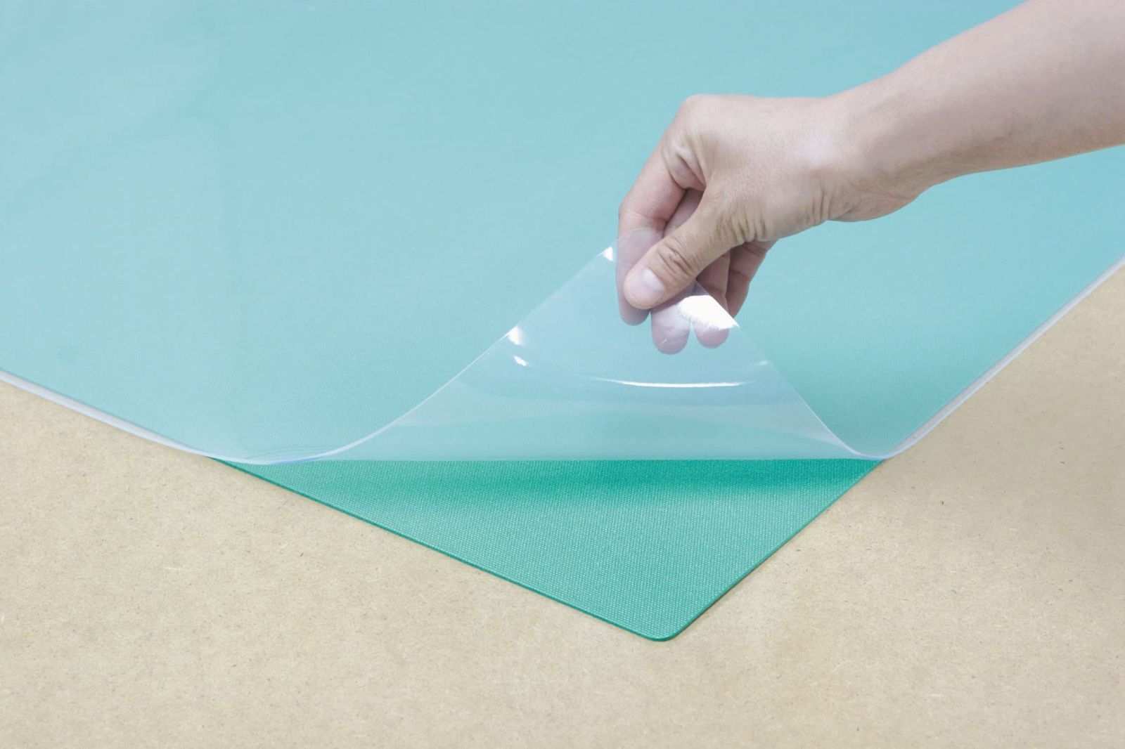 Color 透明_Size 90cm×60cm ミワックス デスクマット 900×600mm 光学式マウス対応-非転写 ダブルタイプ PRH-960