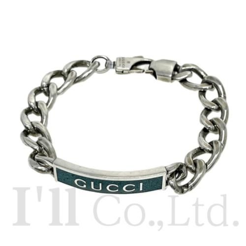 ⚪︎GUCCI グッチ バングル ロゴ プレート シルバー 925 GUCCI 極 美品 グッチ オールドグッチ ヴィンテージ ロゴ