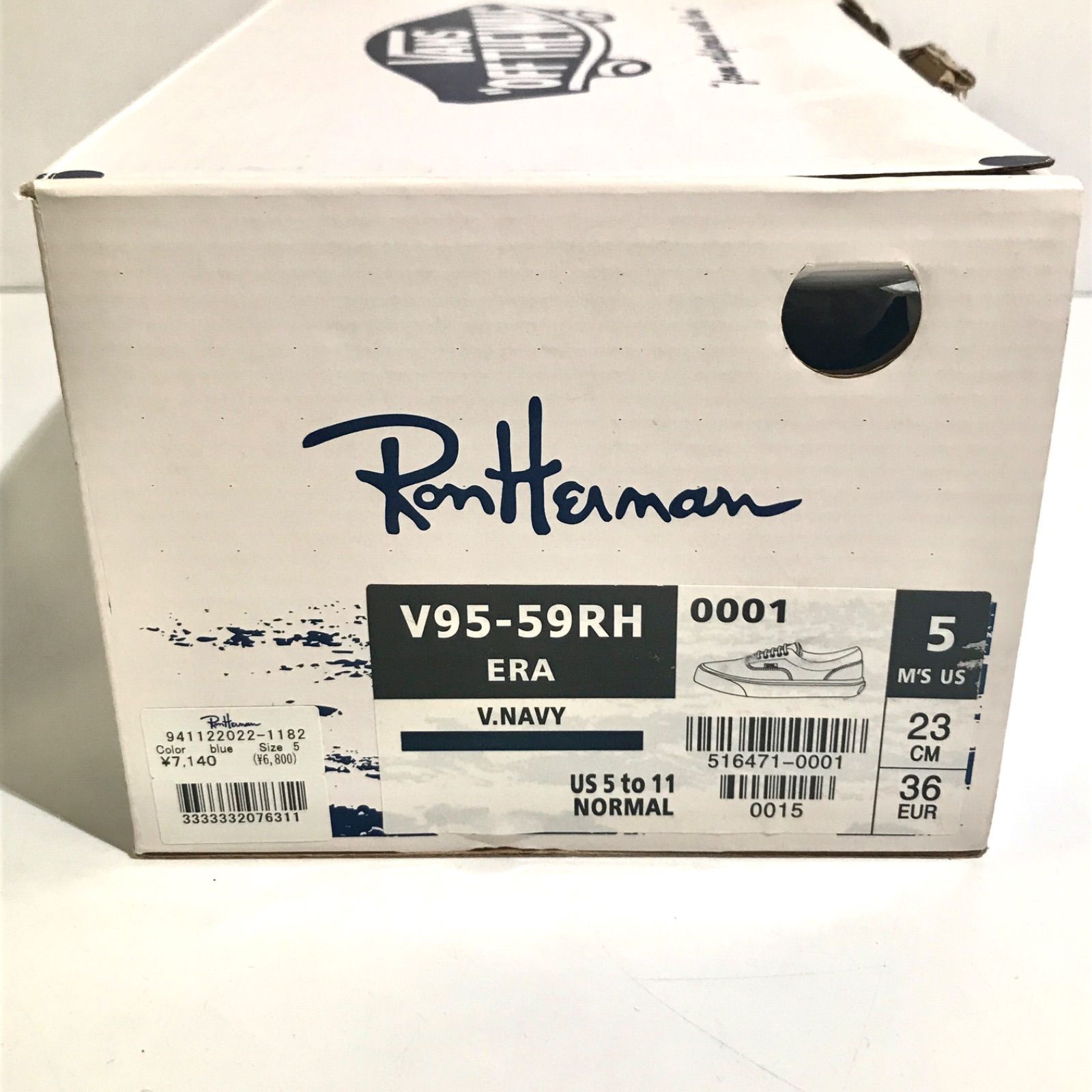 RonHerman ロンハーマン V95-59RH x VANS バンズ ERA エラ コラボ スニーカー ネイビー ホワイト レディース 23cm