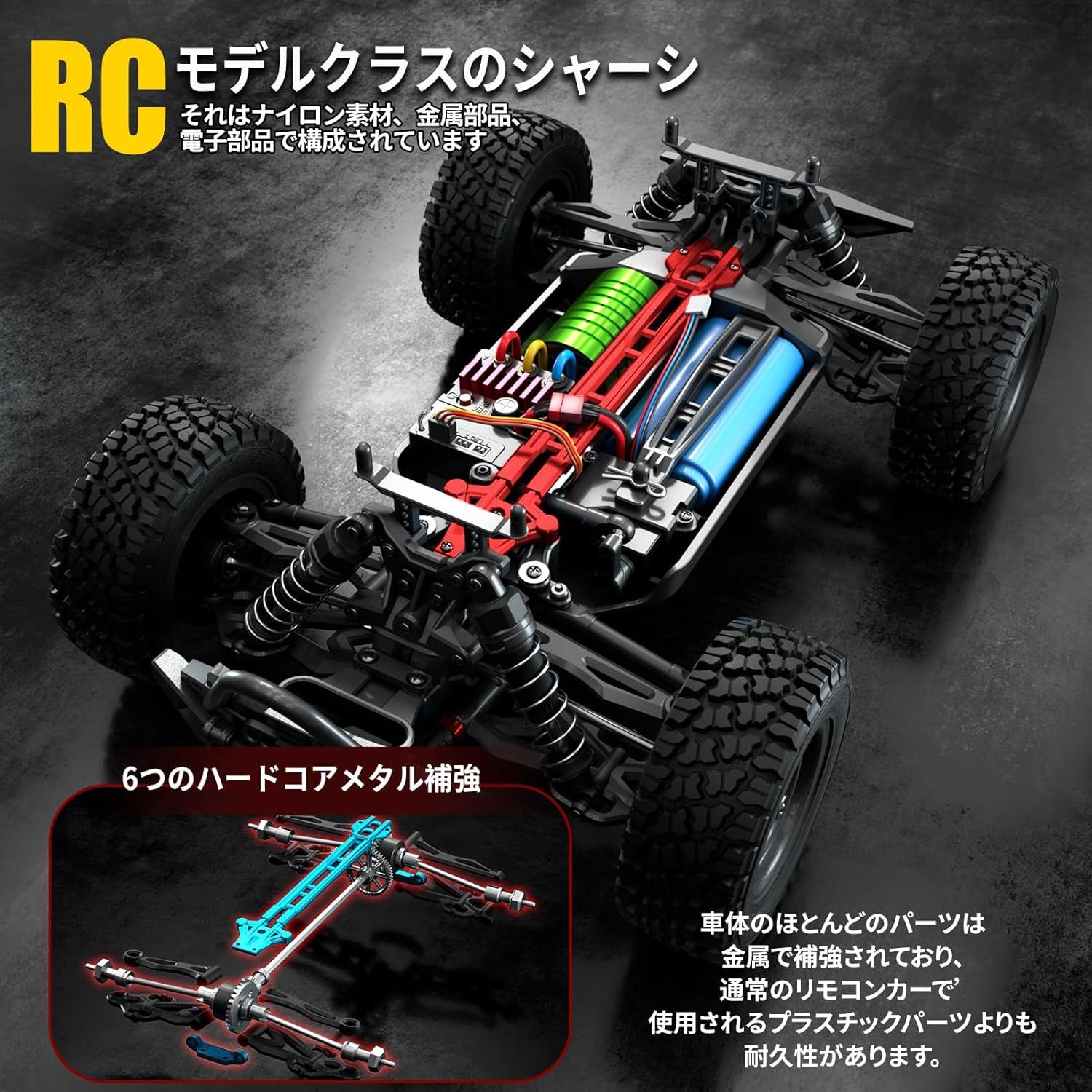 Ritaosan 1:16 ブラシレス ラジコンカー 70km/h 大人向け オフロード 高速車 RCカー 4WD 2.4Ghz 金具 リモコンカー  電動 車 おもちゃ バッテリー2個付き 電波認証 操作時間40分間 贈り物 (青) - メルカリ