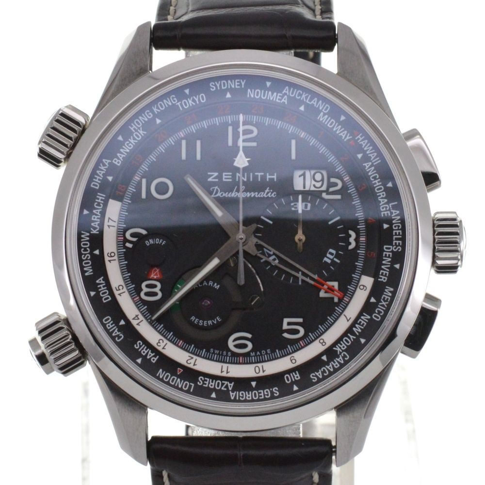 ゼニス ZENITH 03.2400.4046/21.C721 パイロット ダブルマティック  自動巻き メンズ美品箱付き N#134710