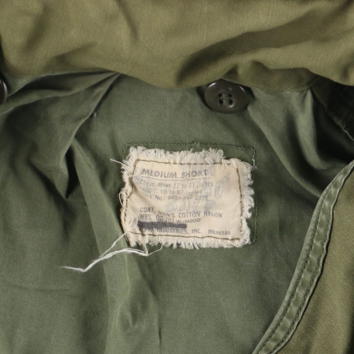 米軍　60's M65 フィールドジャケット　2nd 官給品　vintage 60's US ARMY M-65 FIELD JACKET 2nd アルミジップ S-Short / 米