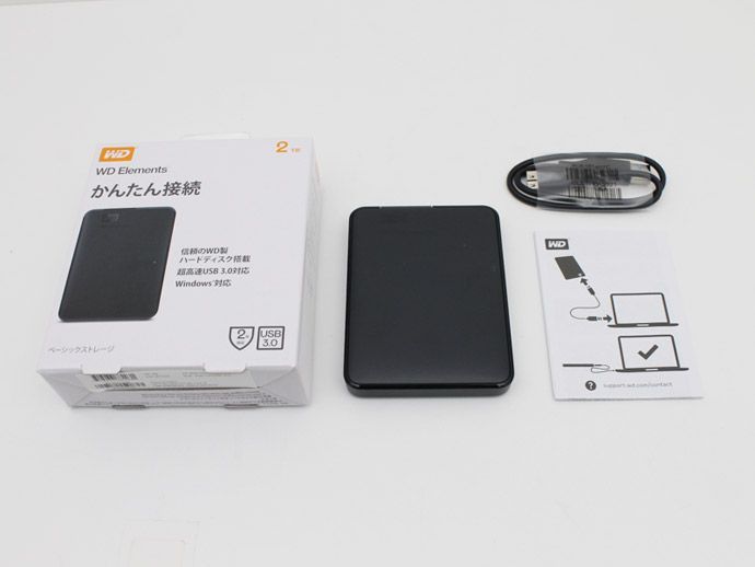 ファッション 外付け ポータブル HDD 2TB 開封済み 未使用品 WD